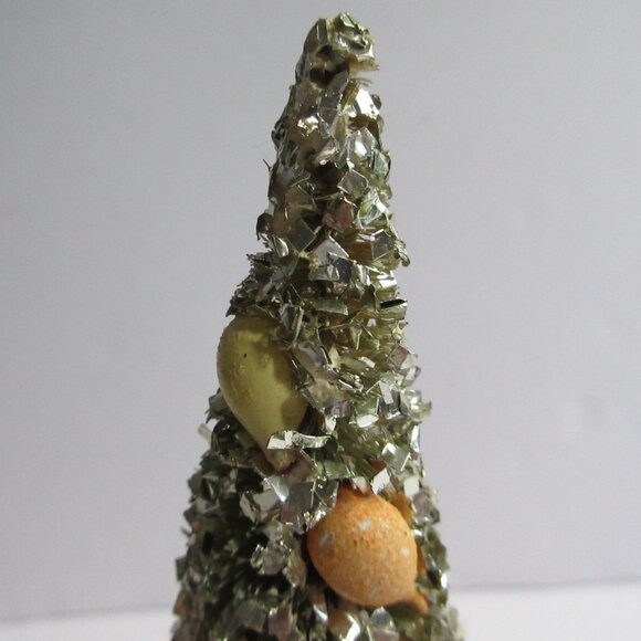 Red & Green Bottle Brush Flocked Christmas Tree 7" Delta Novelty Japan Vintage - Picture 12 of 16